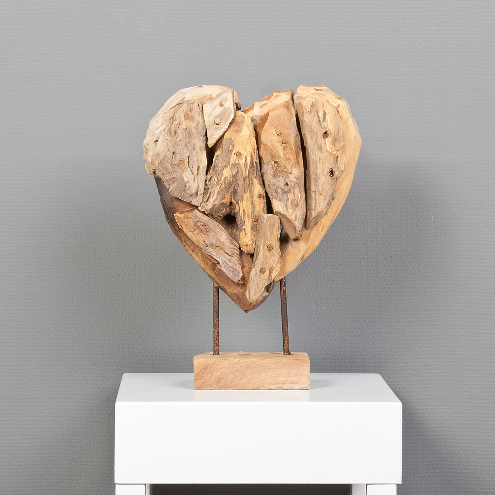 Herz-Figur HATI ca. H40cm aus massivem Teak