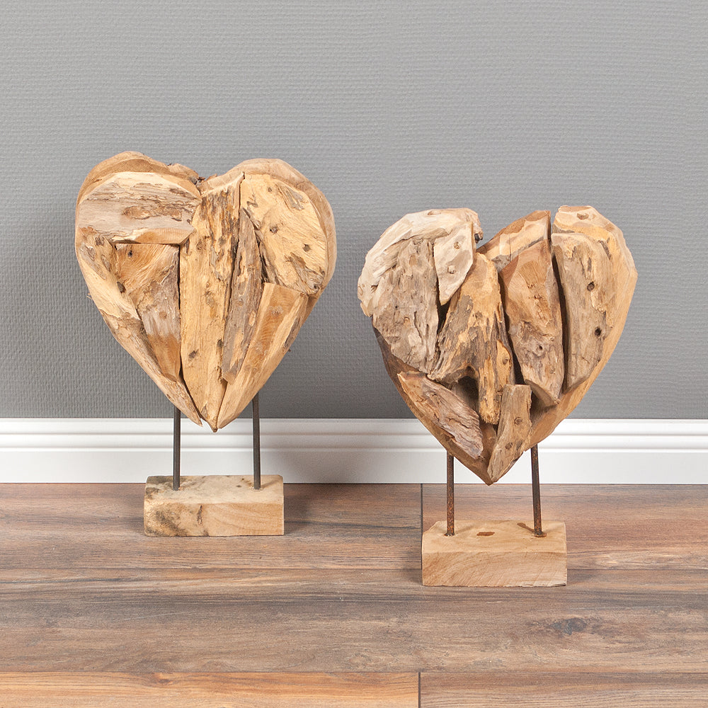 Herz-Figur HATI ca. H40cm aus massivem Teak
