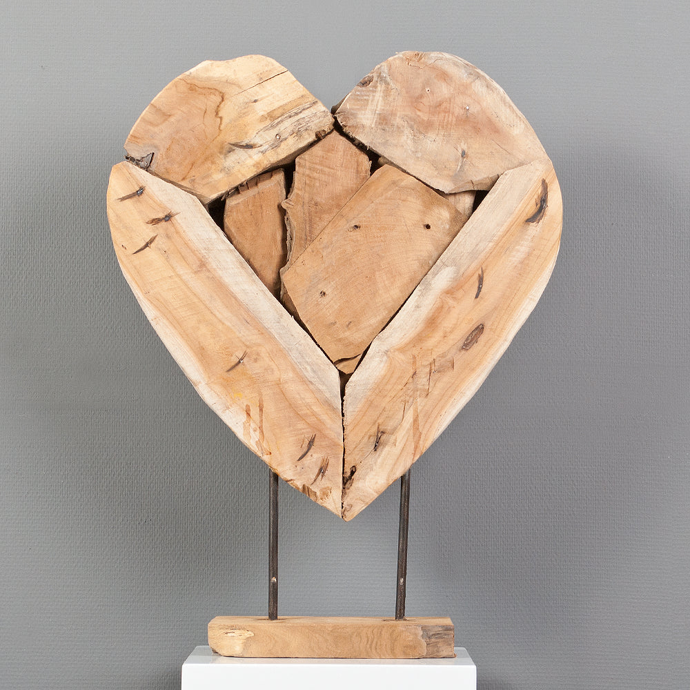 Herz-Figur HATI ca. H60cm aus massivem Teak