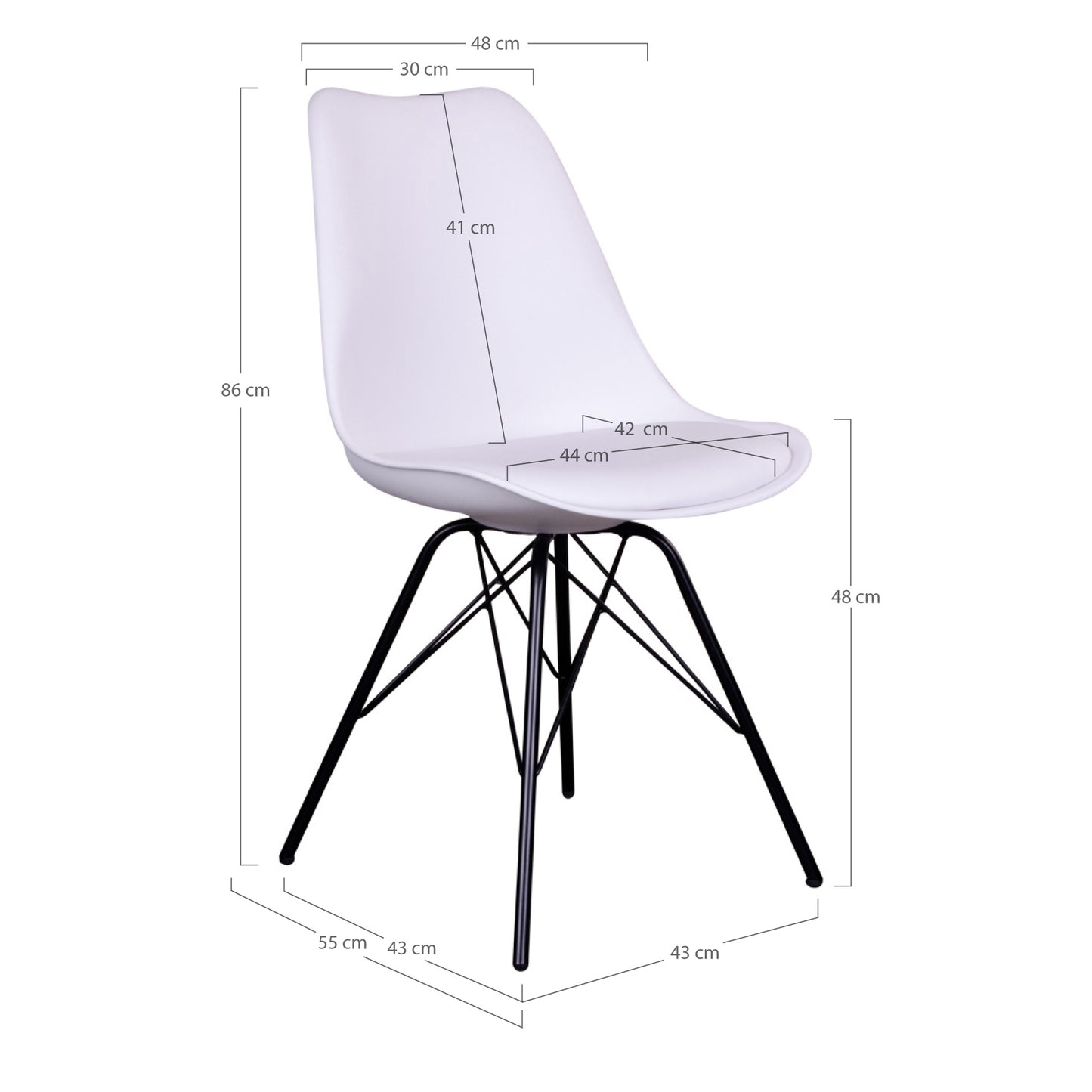 Klassiker Stuhl SCANDINAVIA (2er Set) weiss