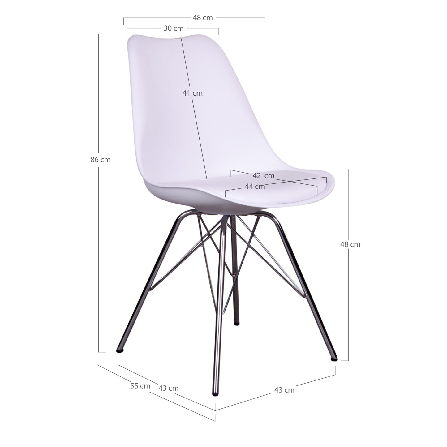 Klassiker Stuhl SCANDINAVIA (2er Set) weiss