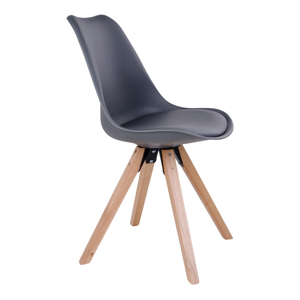 Design Stuhl SKAGEN (2er Set) grau - Holzbeine natural