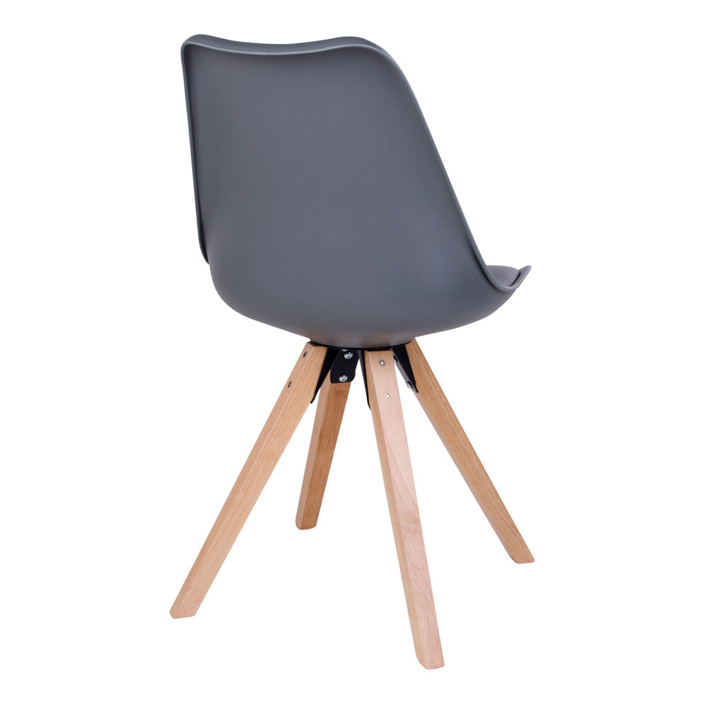 Design Stuhl SKAGEN (2er Set) grau - Holzbeine natural