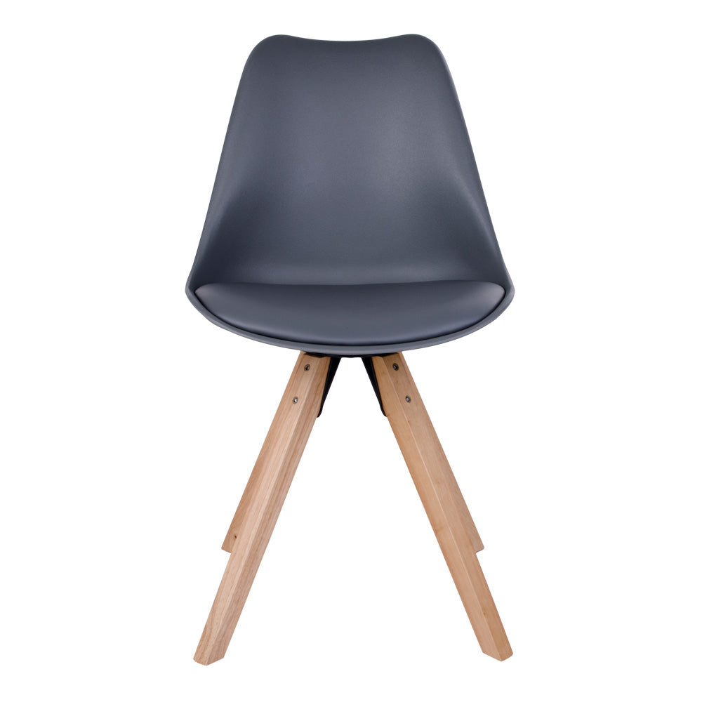 Design Stuhl SKAGEN (2er Set) grau - Holzbeine natural