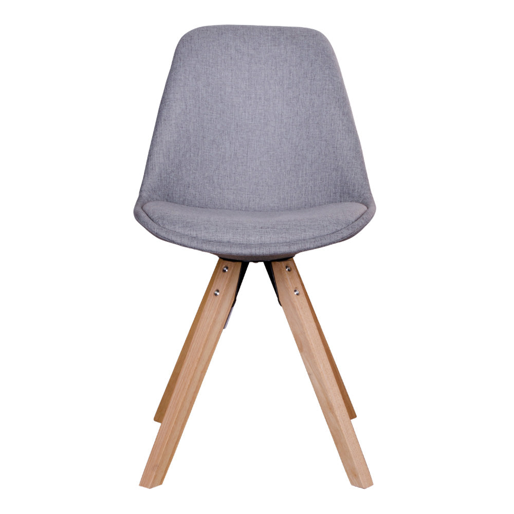 Design Stuhl SKAGEN (2er Set) hellgrauer Stoff + Holzbeine natural