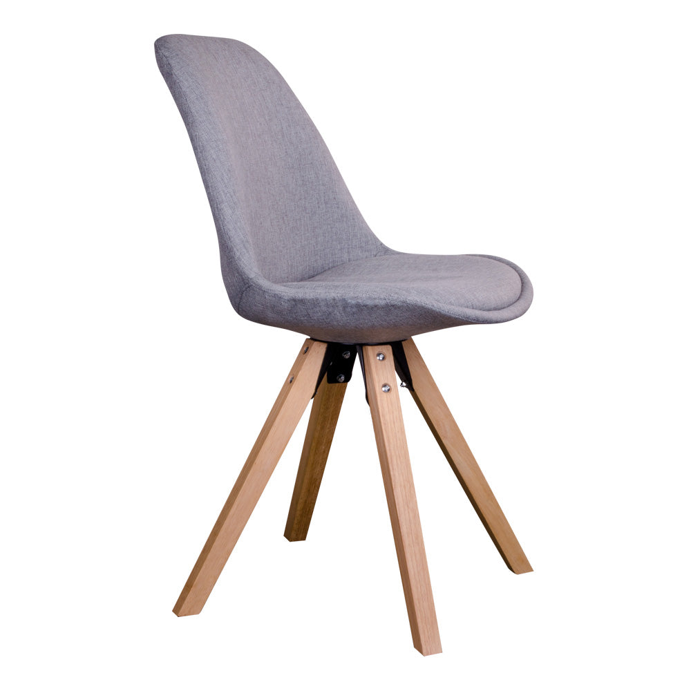 Design Stuhl SKAGEN (2er Set) hellgrauer Stoff + Holzbeine natural
