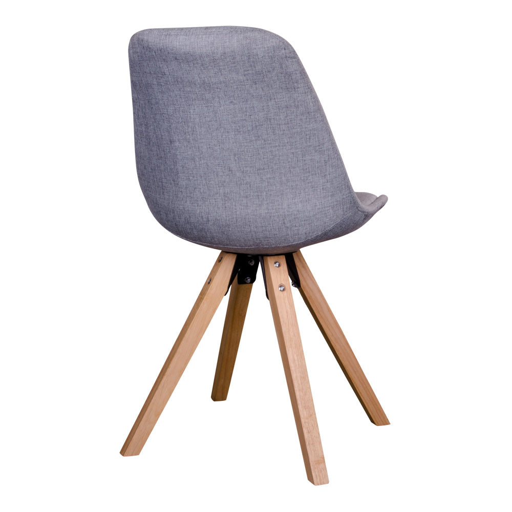 Design Stuhl SKAGEN (2er Set) hellgrauer Stoff + Holzbeine natural
