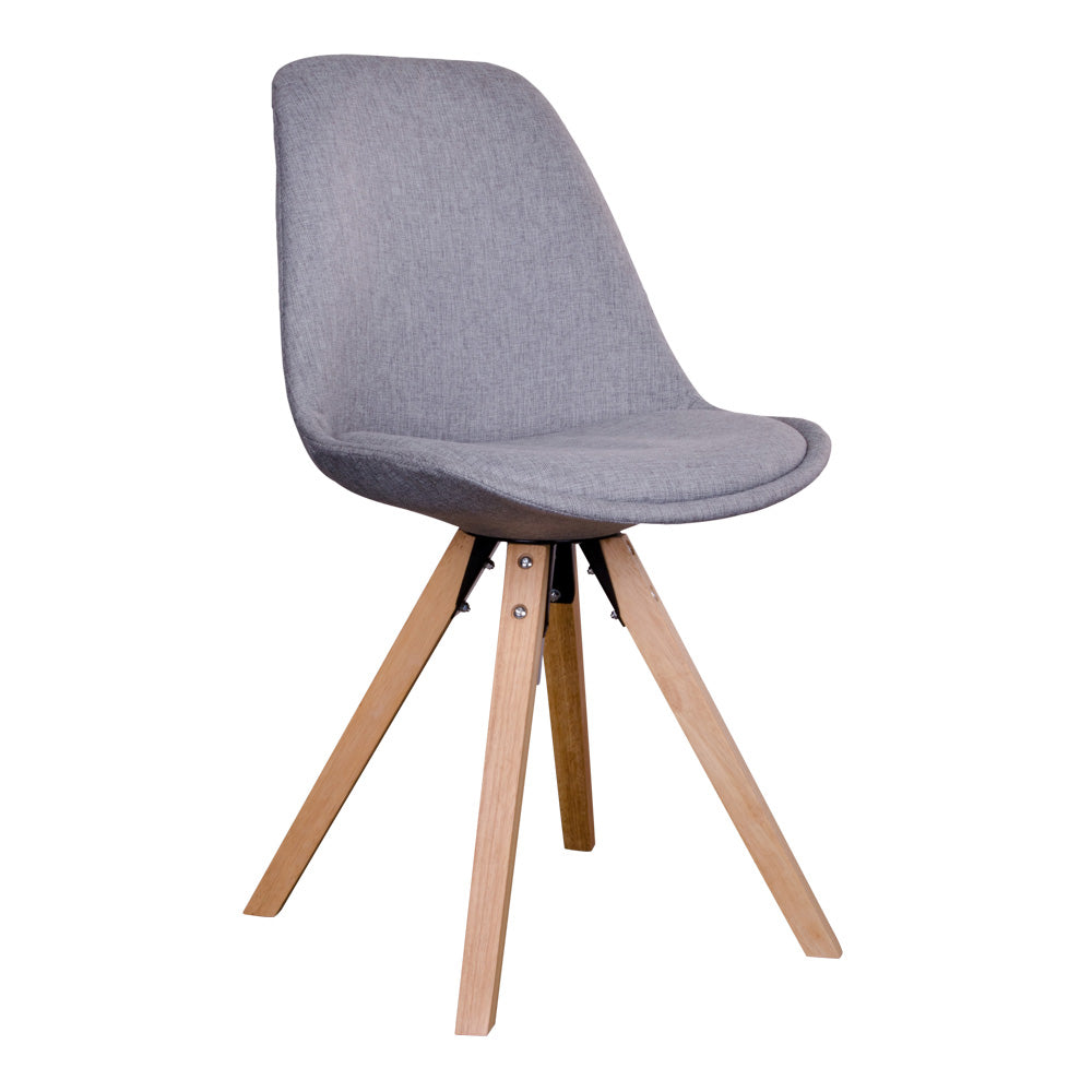 Design Stuhl SKAGEN (2er Set) hellgrauer Stoff + Holzbeine natural