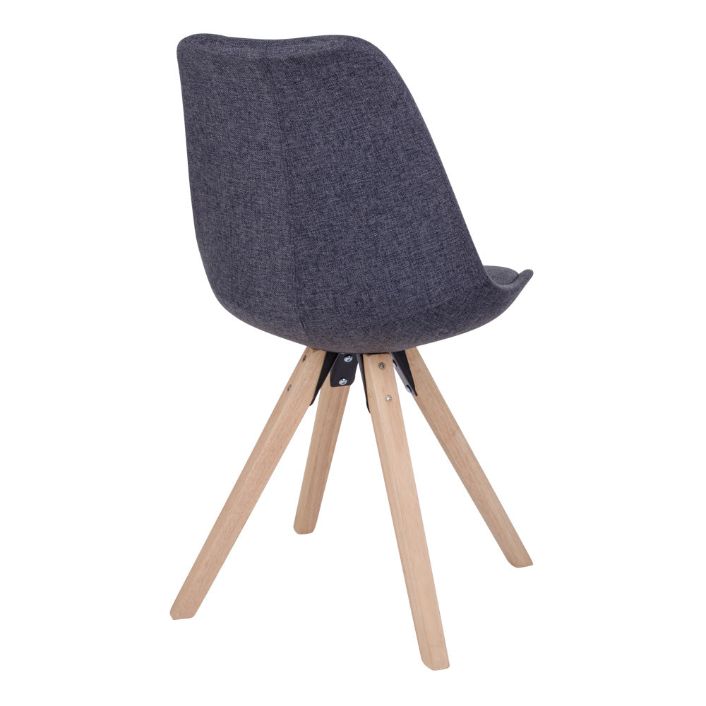Design Stuhl SKAGEN (2er Set) dunkelgrauer Stoff + Holzbeine natural