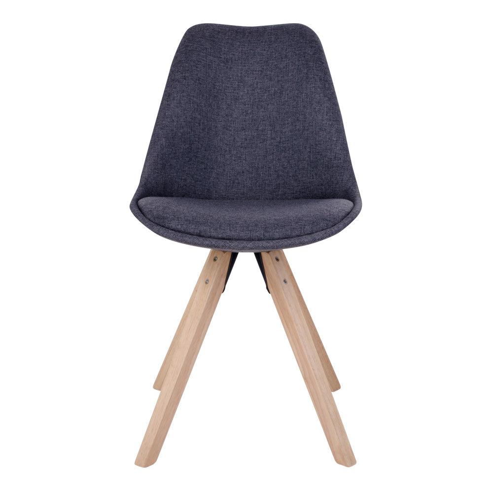 Design Stuhl SKAGEN (2er Set) dunkelgrauer Stoff + Holzbeine natural