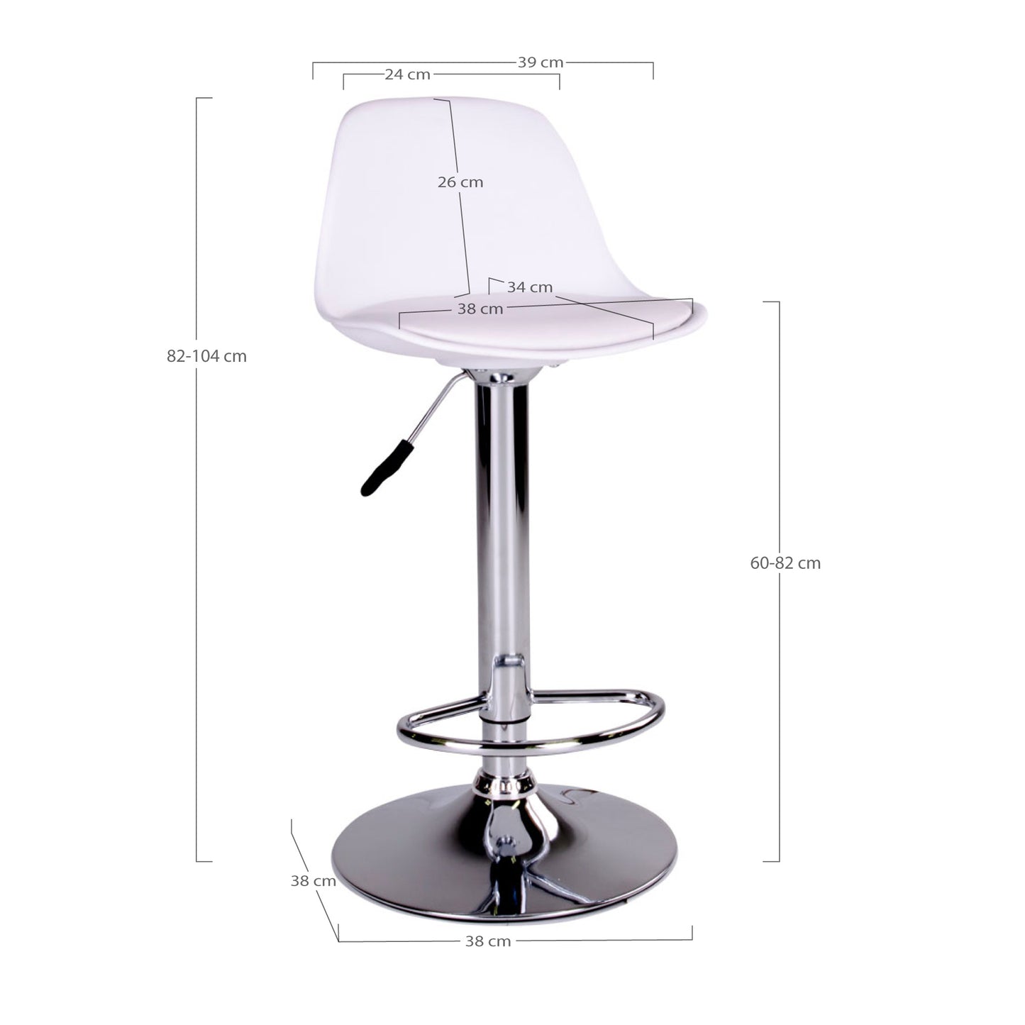Moderner Barhocker STRODAL (2er Set) weiss