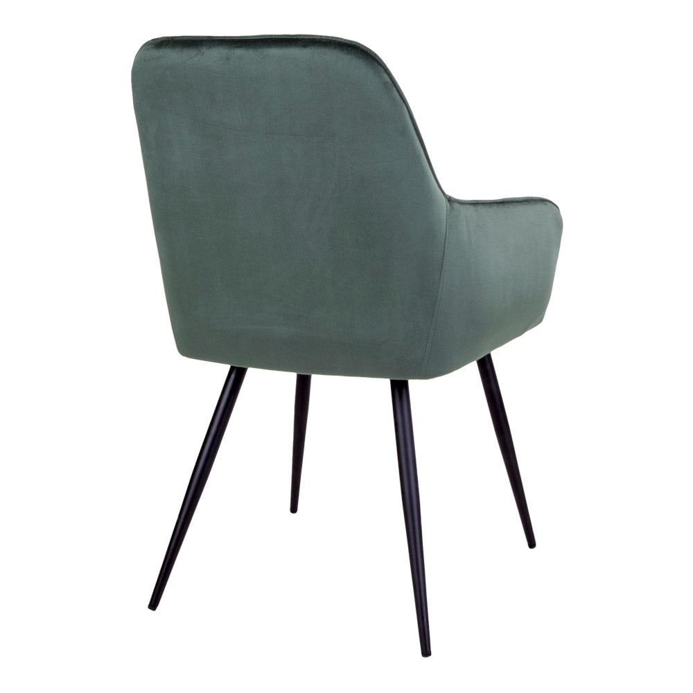2er Set - Eleganter Stuhl BORA grün Samt Esszimmerstuhl