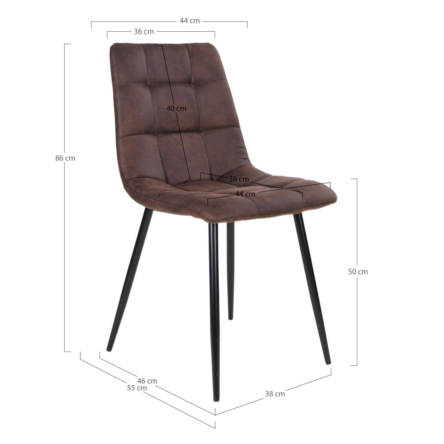 Modernes 2er Stuhl-Set LEIRIA dunkelbraun Mikrofaser
