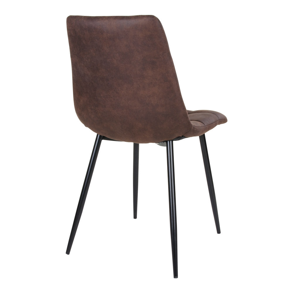 Modernes 2er Stuhl-Set LEIRIA dunkelbraun Mikrofaser