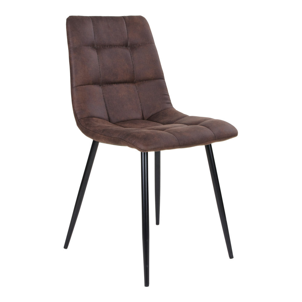 Modernes 2er Stuhl-Set LEIRIA dunkelbraun Mikrofaser
