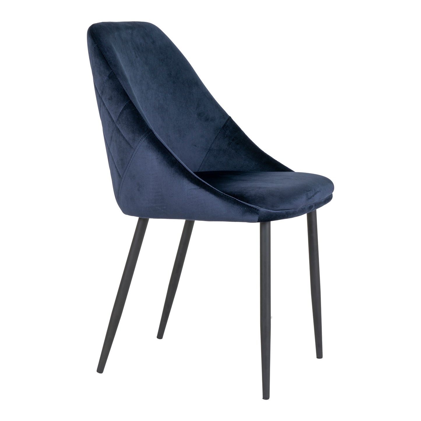 Design Stuhl LAGOS (2er Set) blau Samt