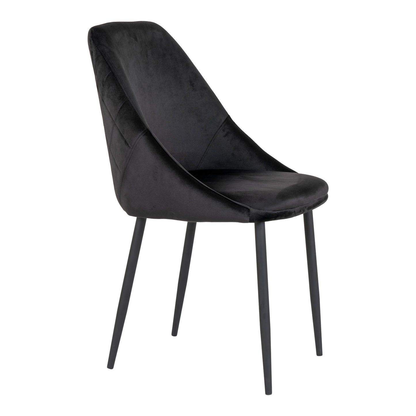 Design Stuhl LAGOS (2er Set) schwarz Samt