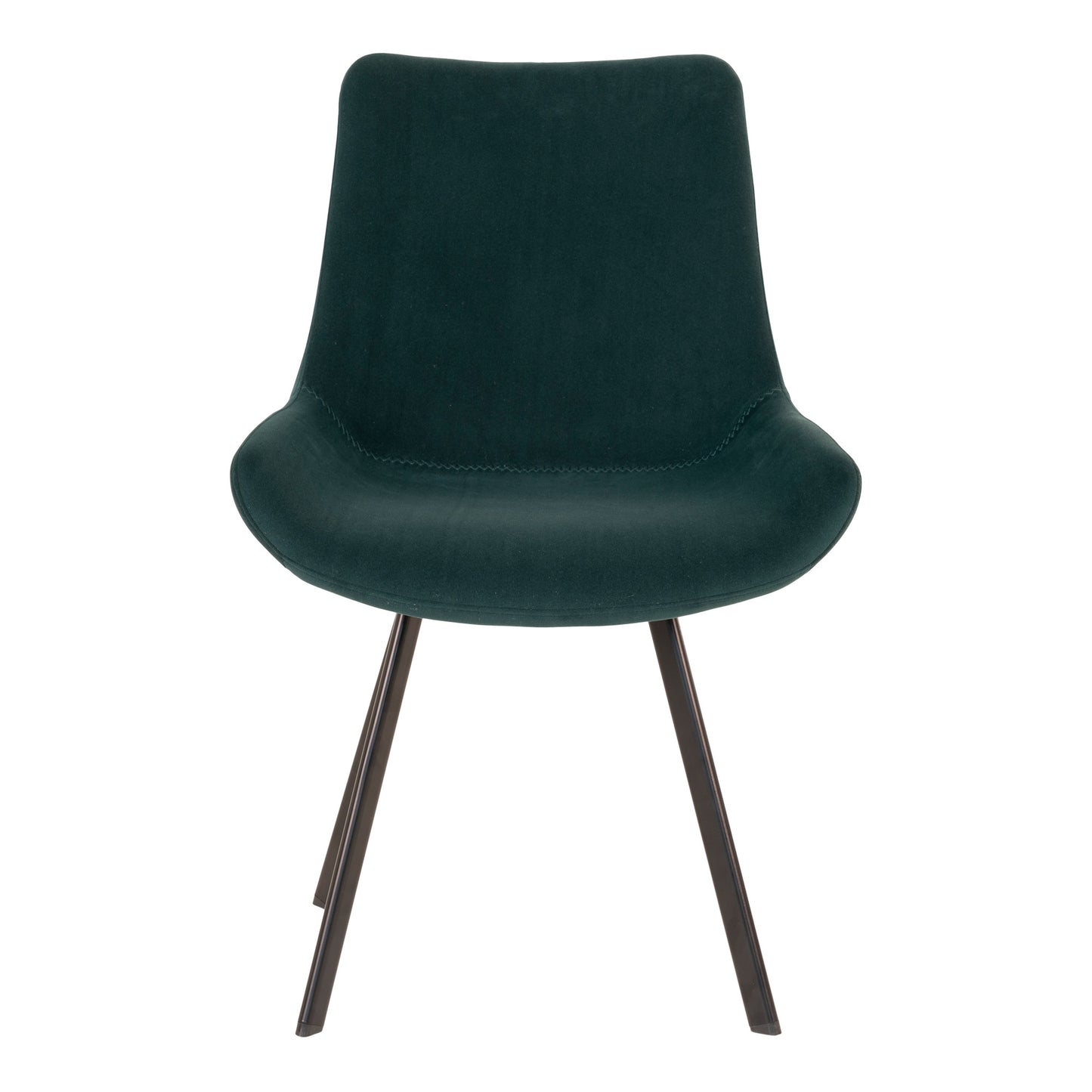 Retro-Design CHICAGO Stuhl (2er Set) grün Samt mit schwarzen Beinen