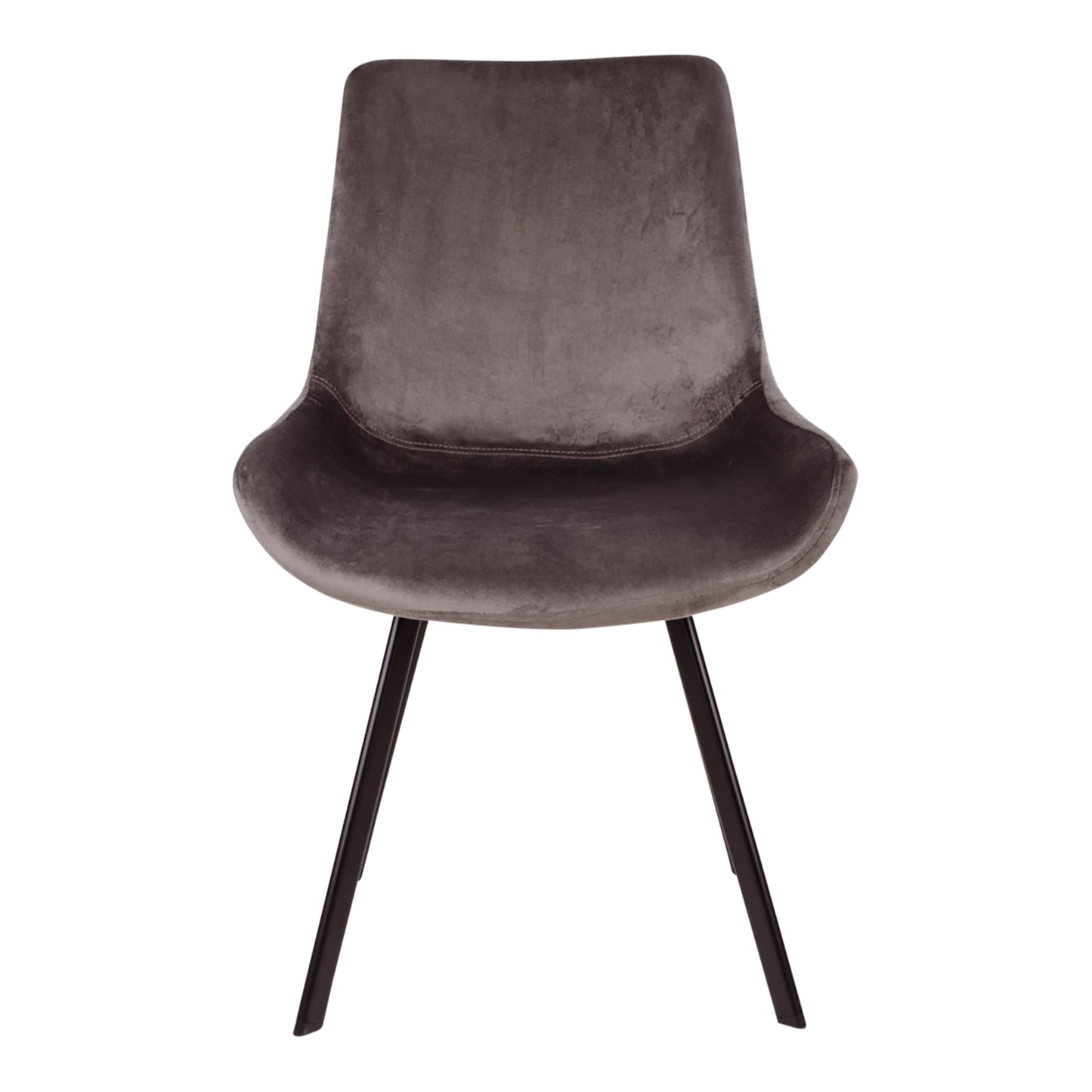 Retro-Design CHICAGO Stuhl (2er Set) grau Samt mit schwarzen Beinen