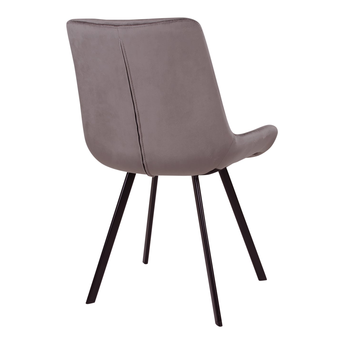 Retro-Design CHICAGO Stuhl (2er Set) grau Samt mit schwarzen Beinen