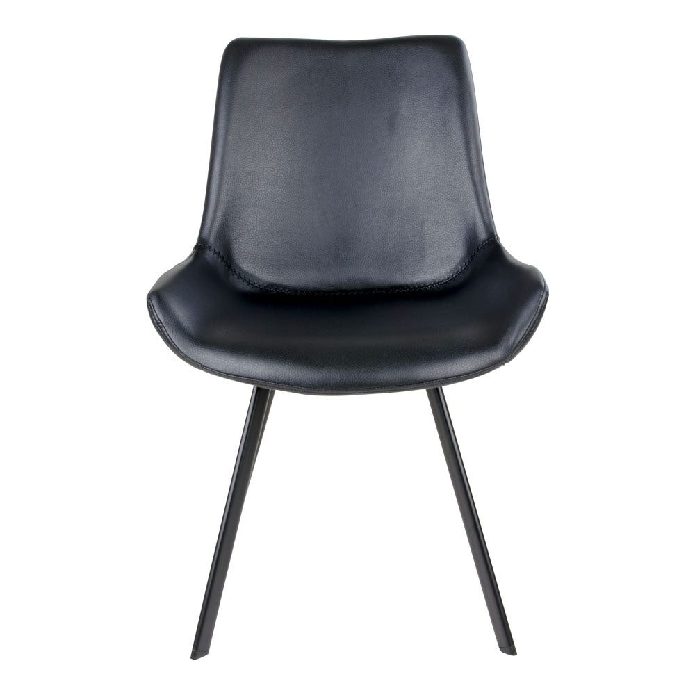 Retro-Design CHICAGO Stuhl (2er Set) schwarz mit schwarzen Beinen