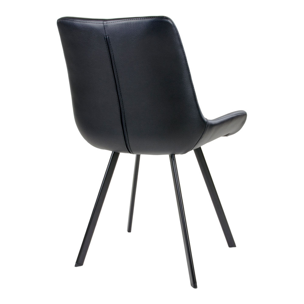 Retro-Design CHICAGO Stuhl (2er Set) schwarz mit schwarzen Beinen