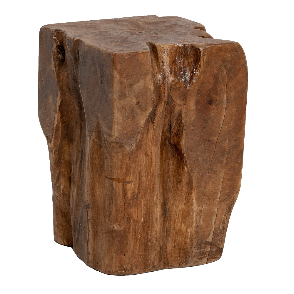 Beistelltisch Hocker HEAVY STOOL Teak Handmade massiv eckig