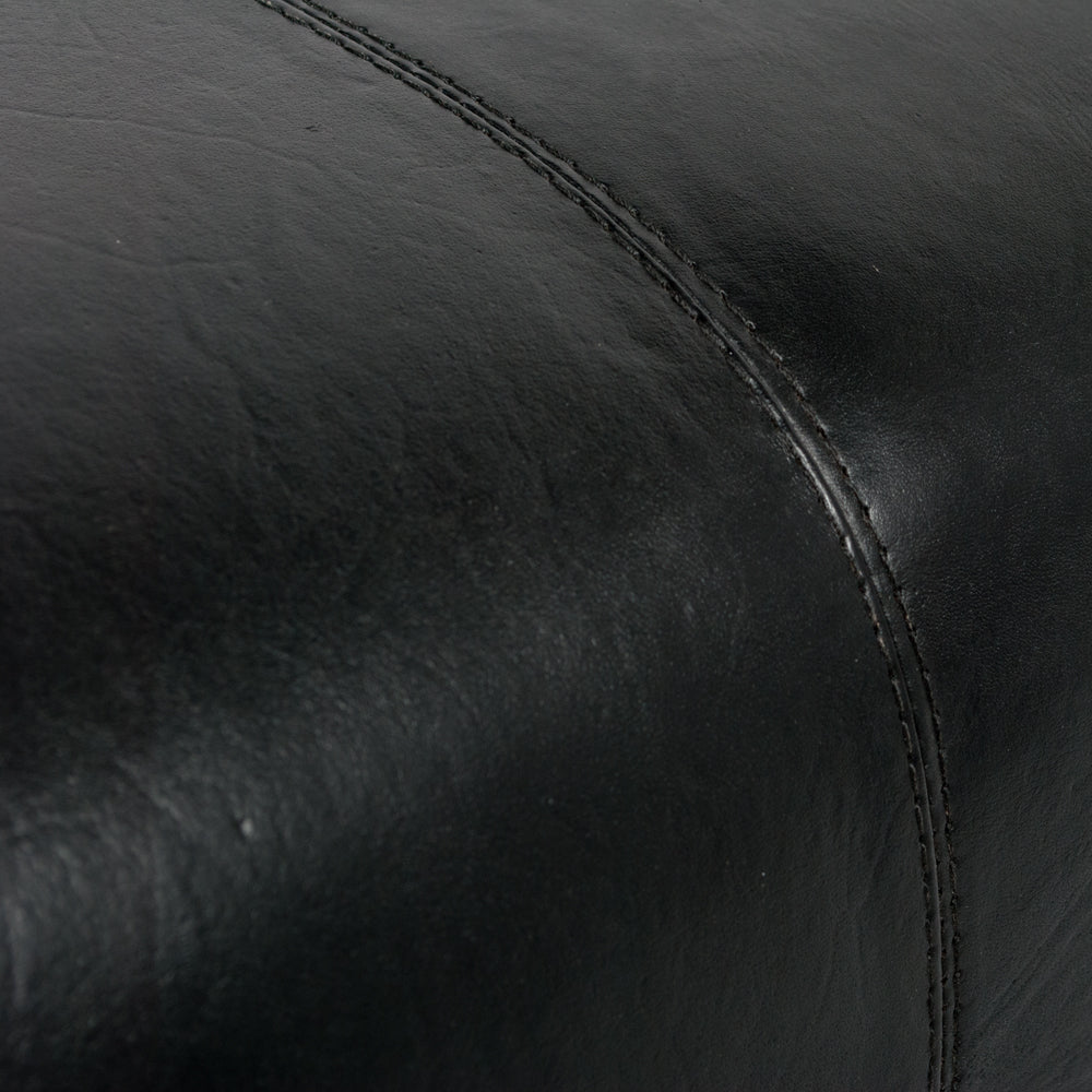 Leder Bank MAXI-L Schwarz ca. L120cm Teak