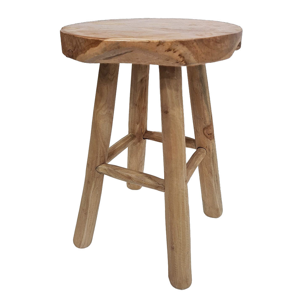 Teak Hocker KANSAS Natural 45cm Beistelltisch Sitzhocker