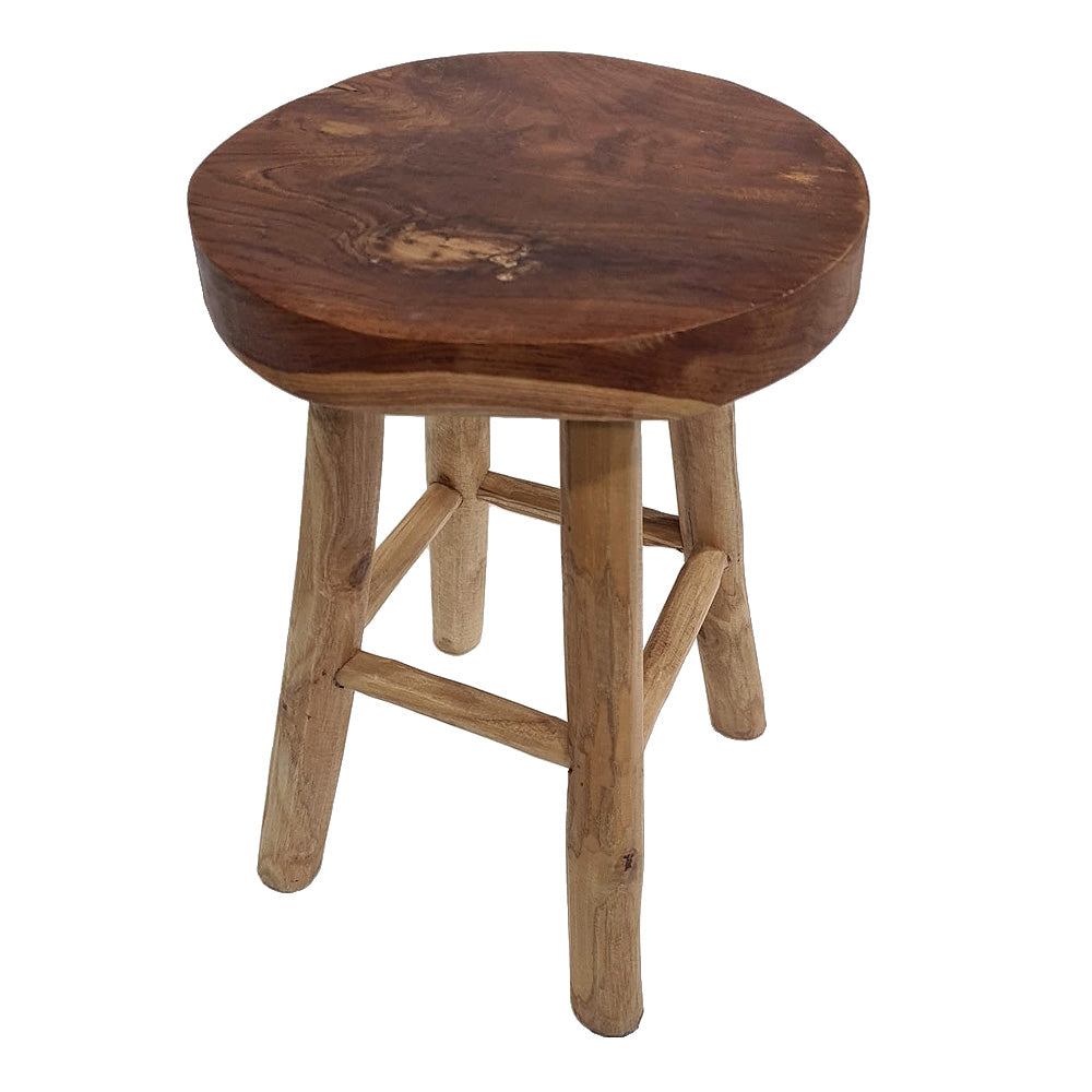 Teak Hocker KANSAS Natural Beistelltisch Sitzhocker