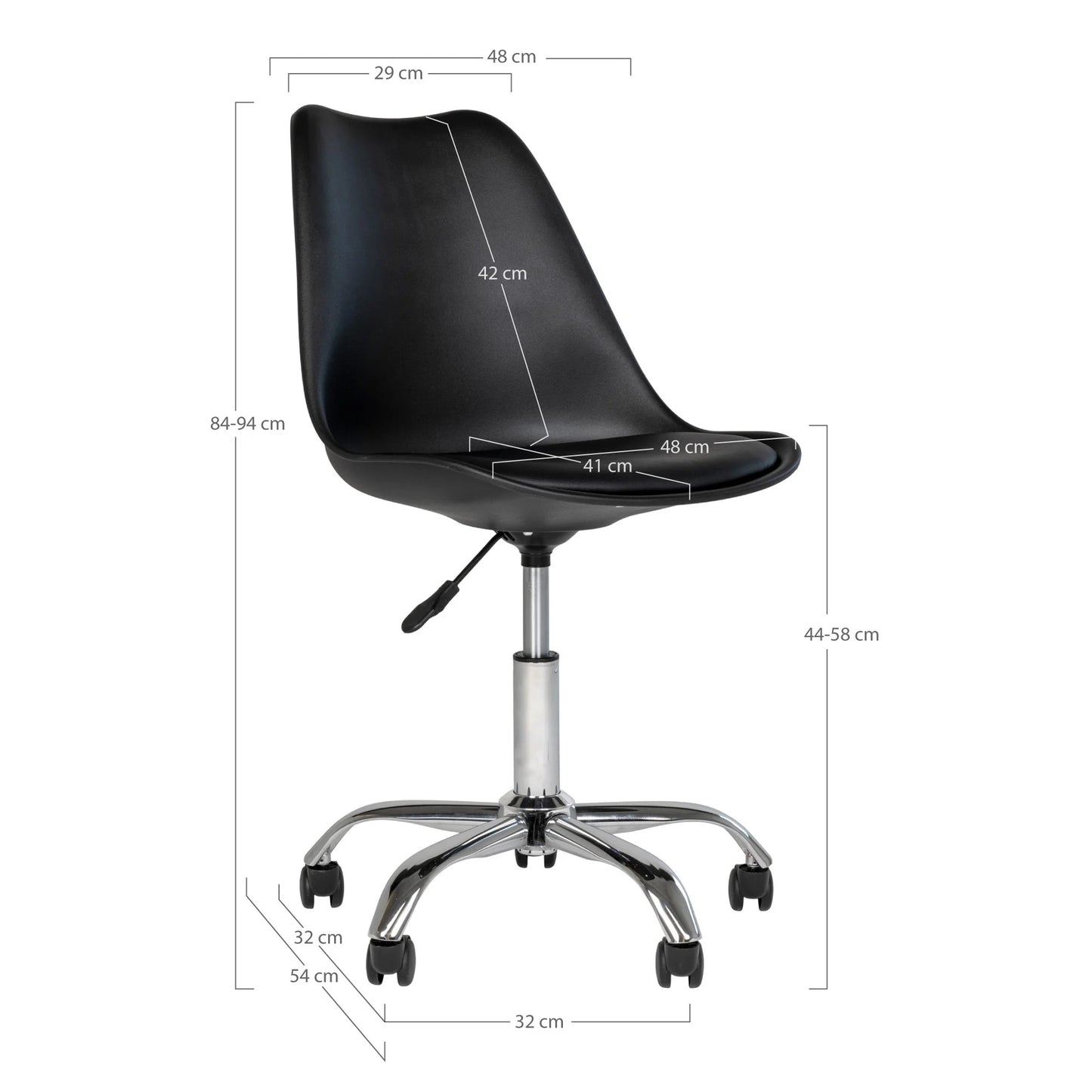 Moderner Bürostuhl SCANDINAVIA - schwarz Drehstuhl