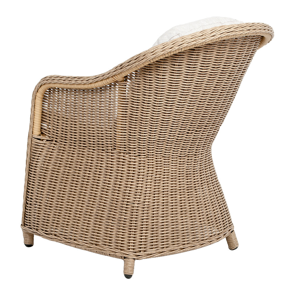 2er Set Sessel BELLA rundes Polyrattan Natural Gartenstuhl