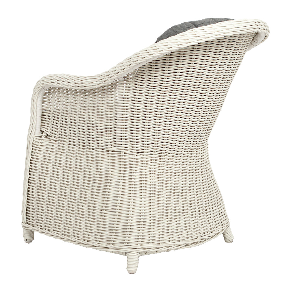 2er Set Sessel BELLA rundes Polyrattan Eierschalenweiß Gartenstuhl