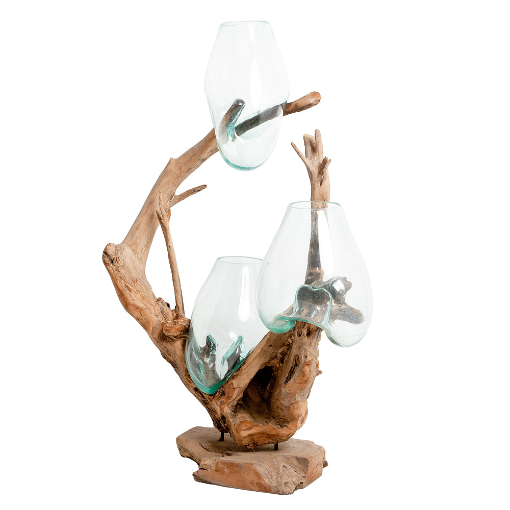 Einzigartiges Deko-Objekt DROP-TRIO ca. H100cm Teak