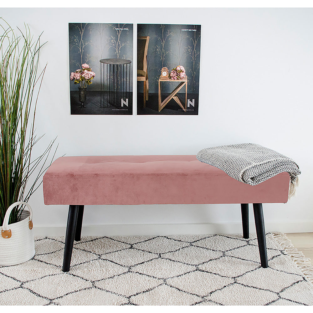 Elegante Bank BISKY rose Samt ca. 100cm