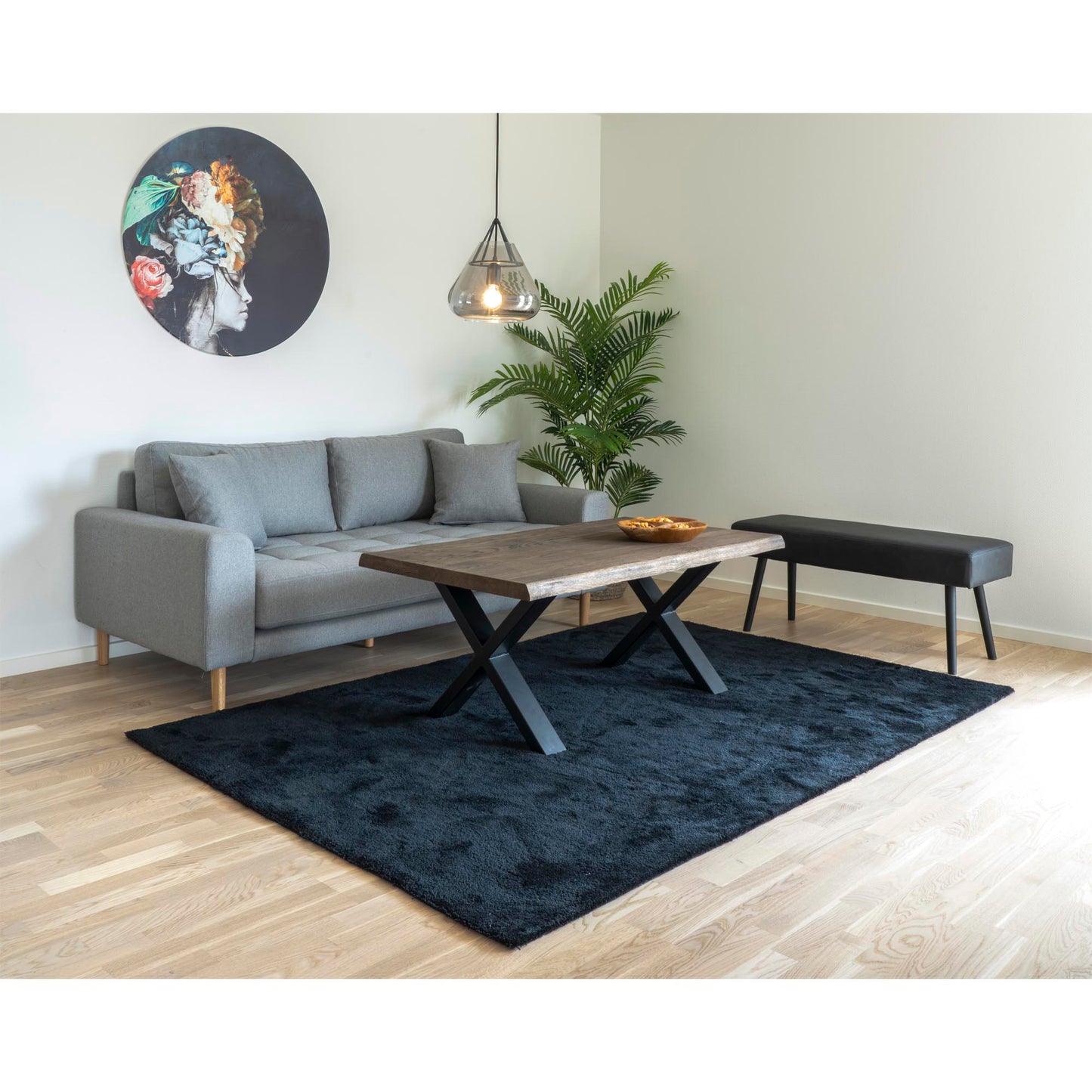 Elegante Bank BISKY dunkelgrau ca. 100cm