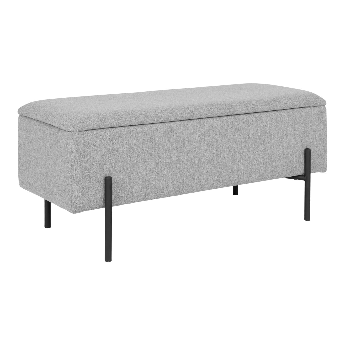 Elegante Bank NIZZA mit Stauraum 95cm Strukturstoff hellgrau