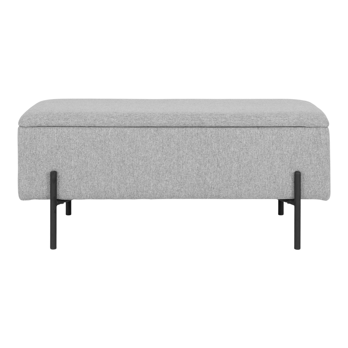 Elegante Bank NIZZA mit Stauraum 95cm Strukturstoff hellgrau