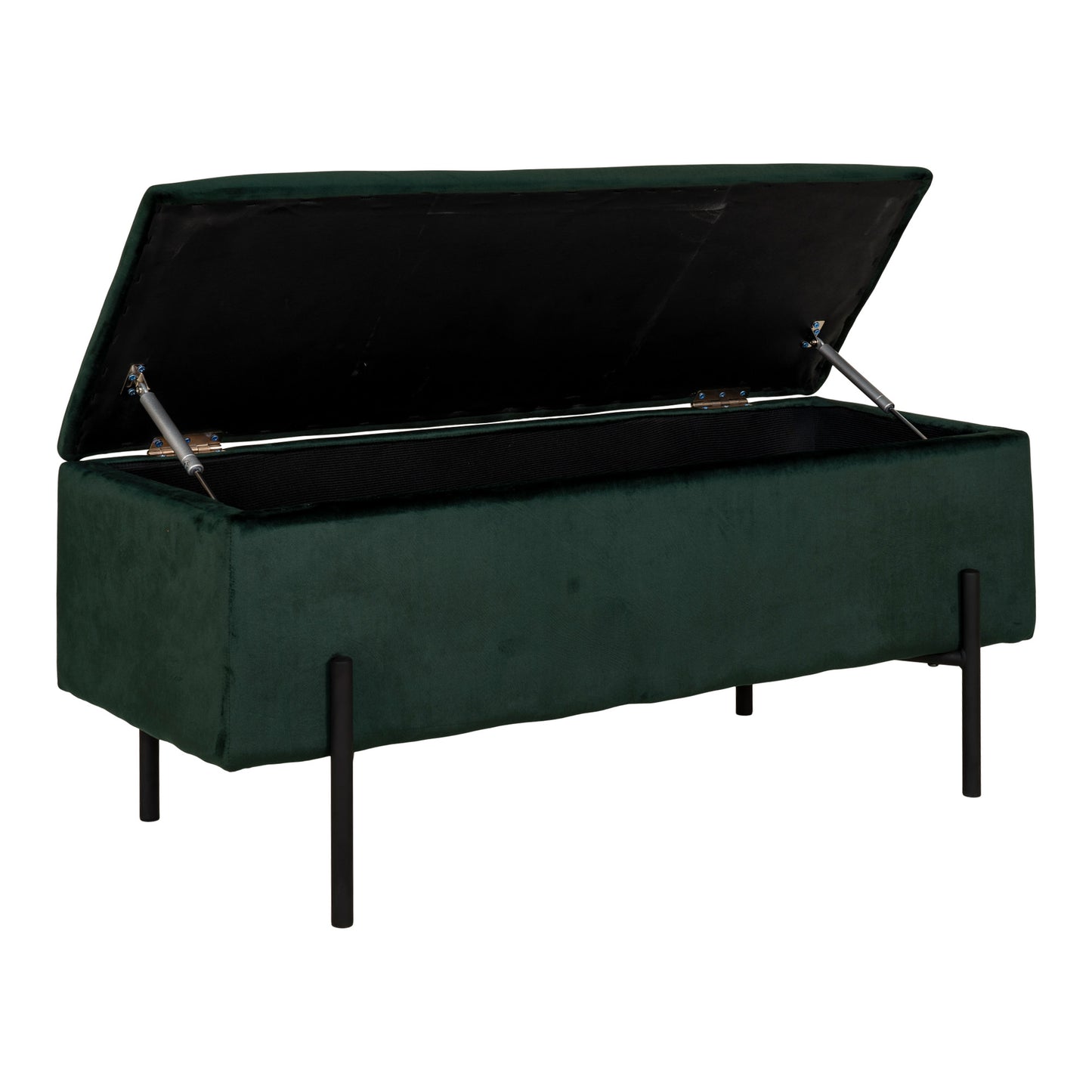 Elegante Bank NIZZA mit Stauraum 95cm Samtstoff grün