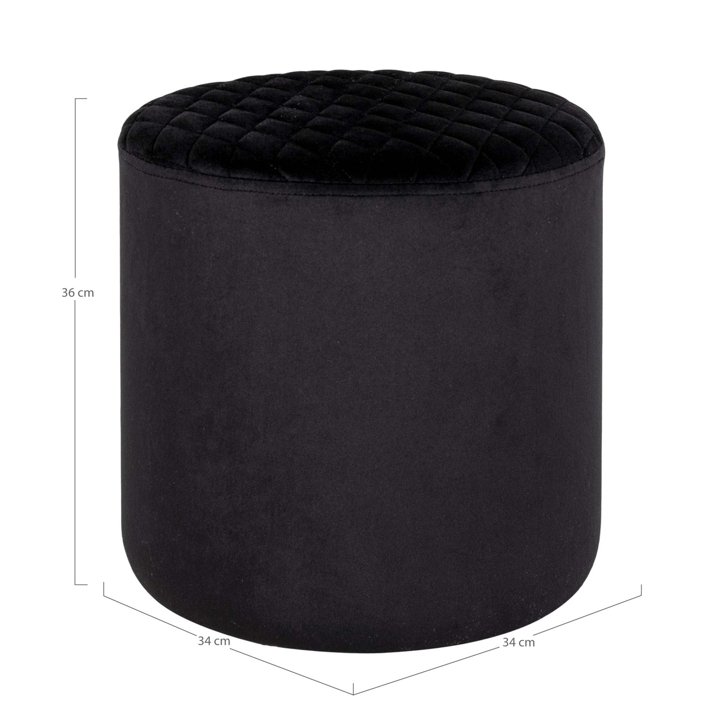 Eleganter Hocker BILUND schwarz Samt