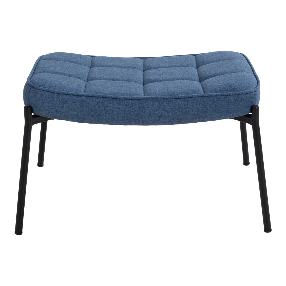 CORDERO Fußstütze in blau Samt mit schwarzen Beinen