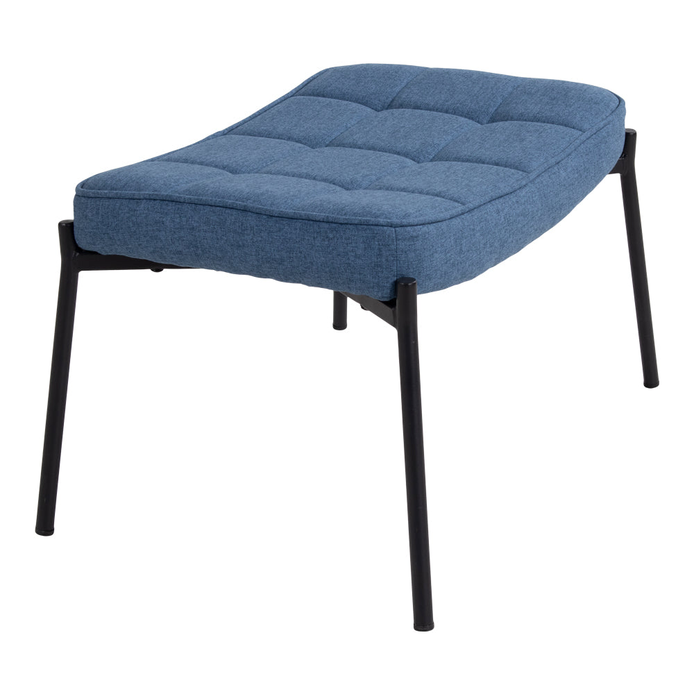 CORDERO Fußstütze in blau Samt mit schwarzen Beinen