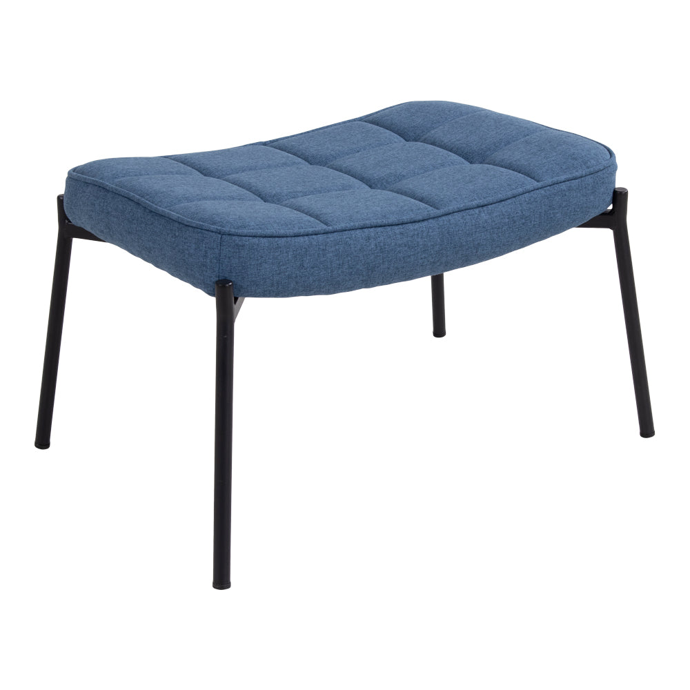 CORDERO Fußstütze in blau Samt mit schwarzen Beinen