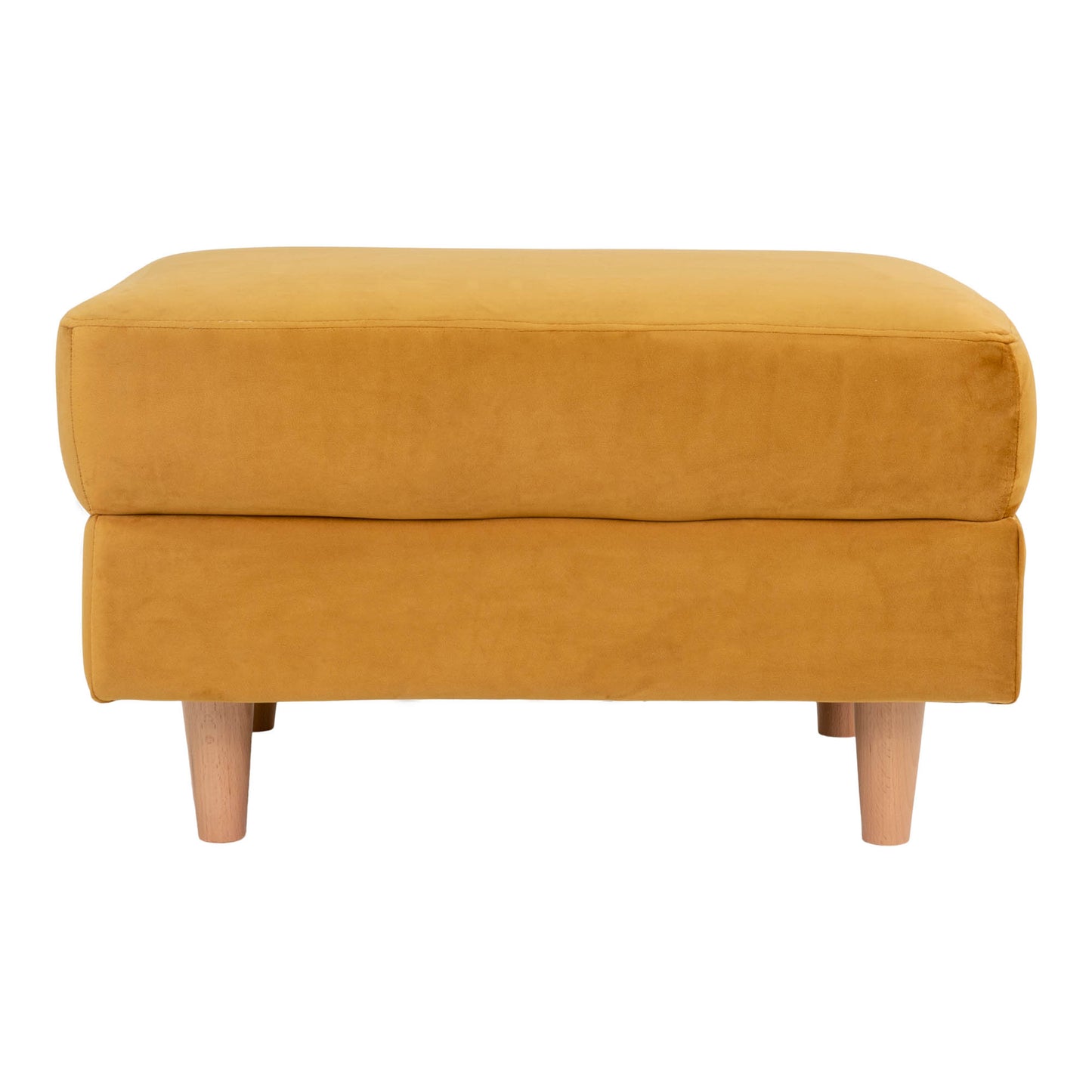 Retro Samt-Hocker ITALY in senf-gelb ca. 52x68xH42cm