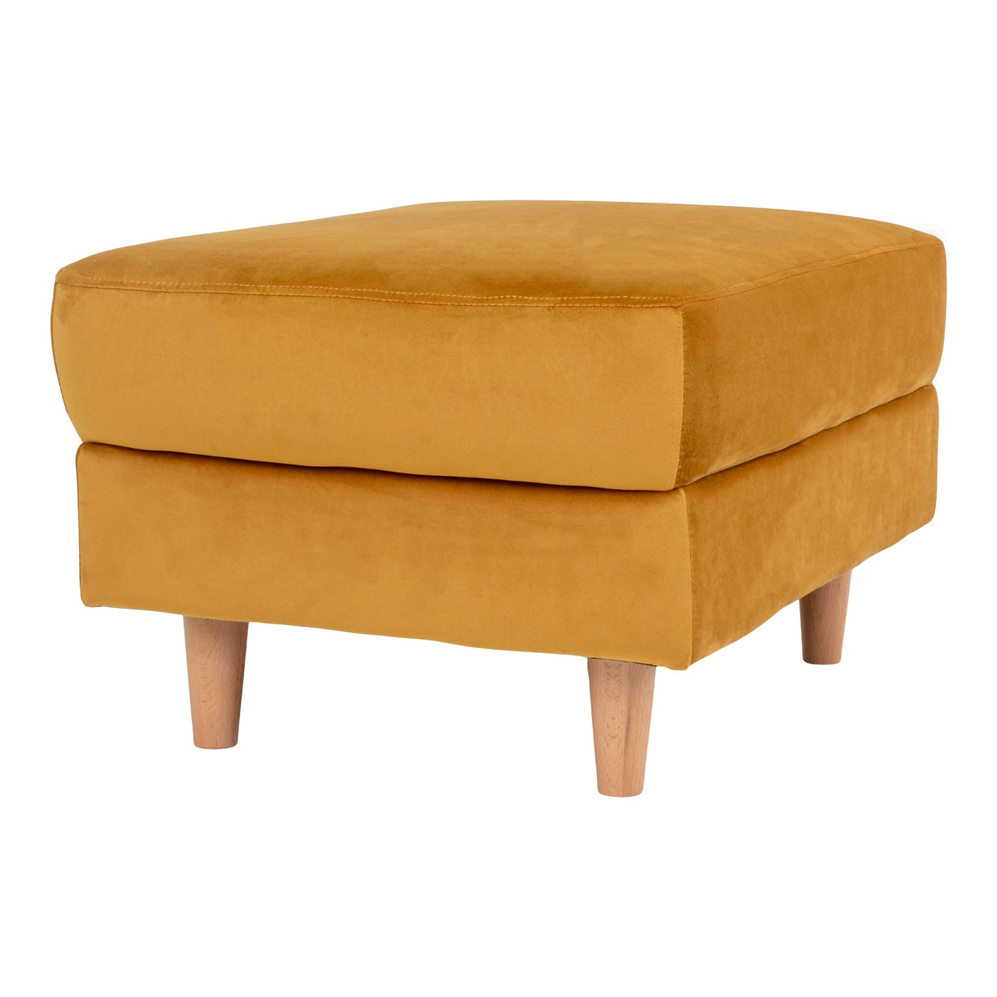 Retro Samt-Hocker ITALY in senf-gelb ca. 52x68xH42cm