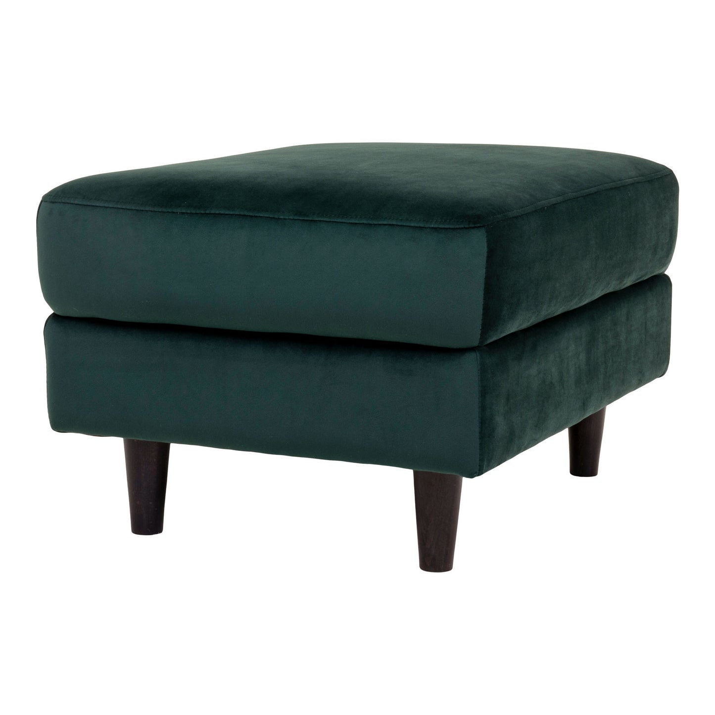 Retro Samt-Hocker ITALY in dunkelgrün ca. 52x68xH42cm