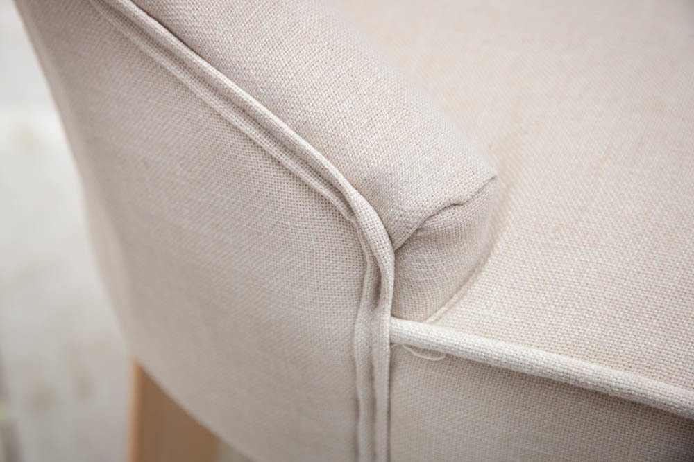 Edler Stuhl MODAN beige Leinen mit Komfortgriff