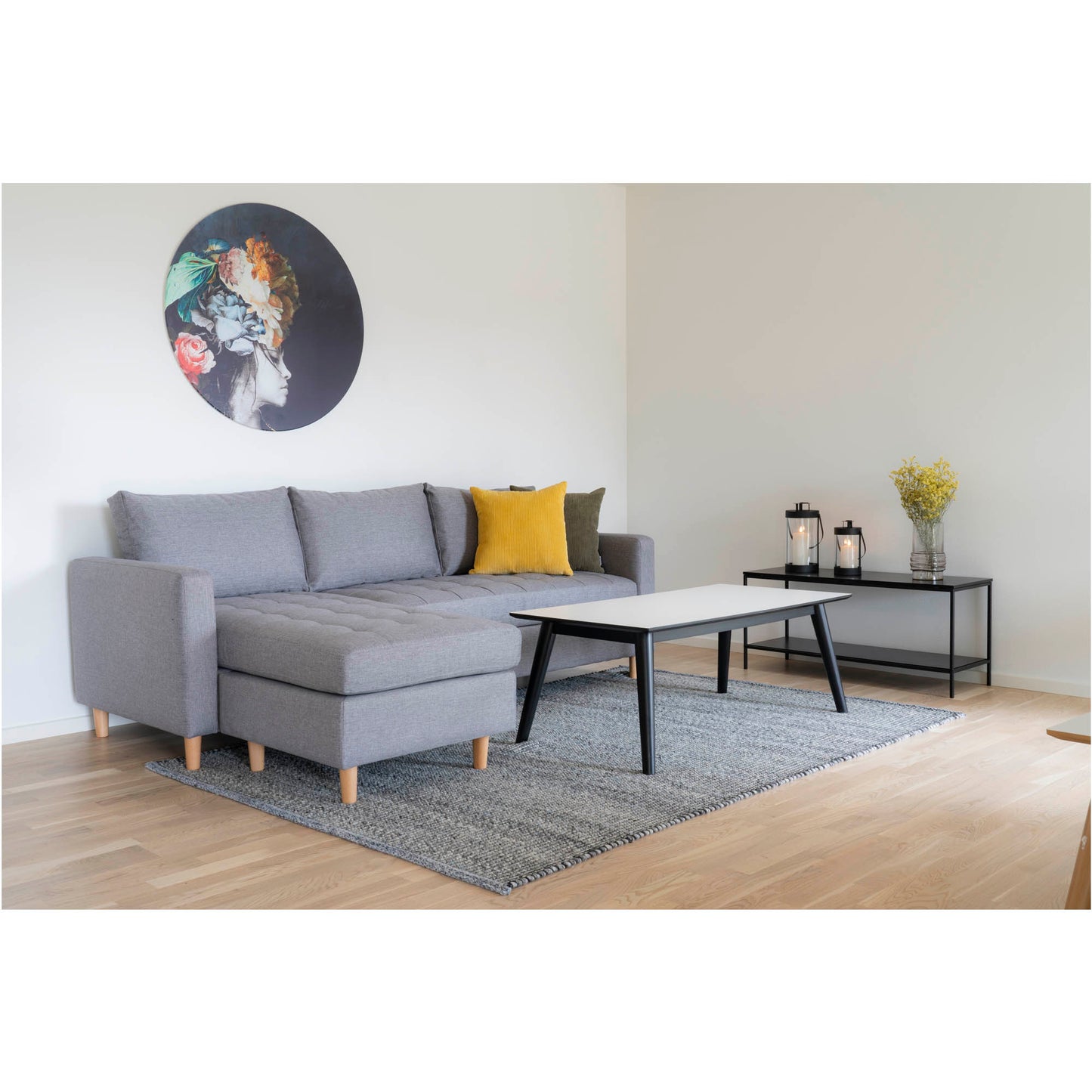 Design Couchtisch MALMÖ in weiss/schwarz