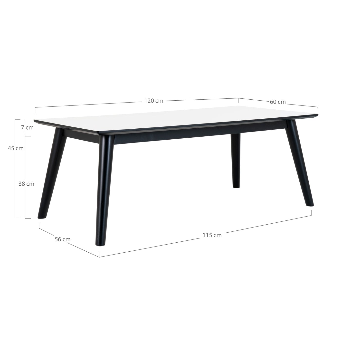 Design Couchtisch MALMÖ in weiss/schwarz
