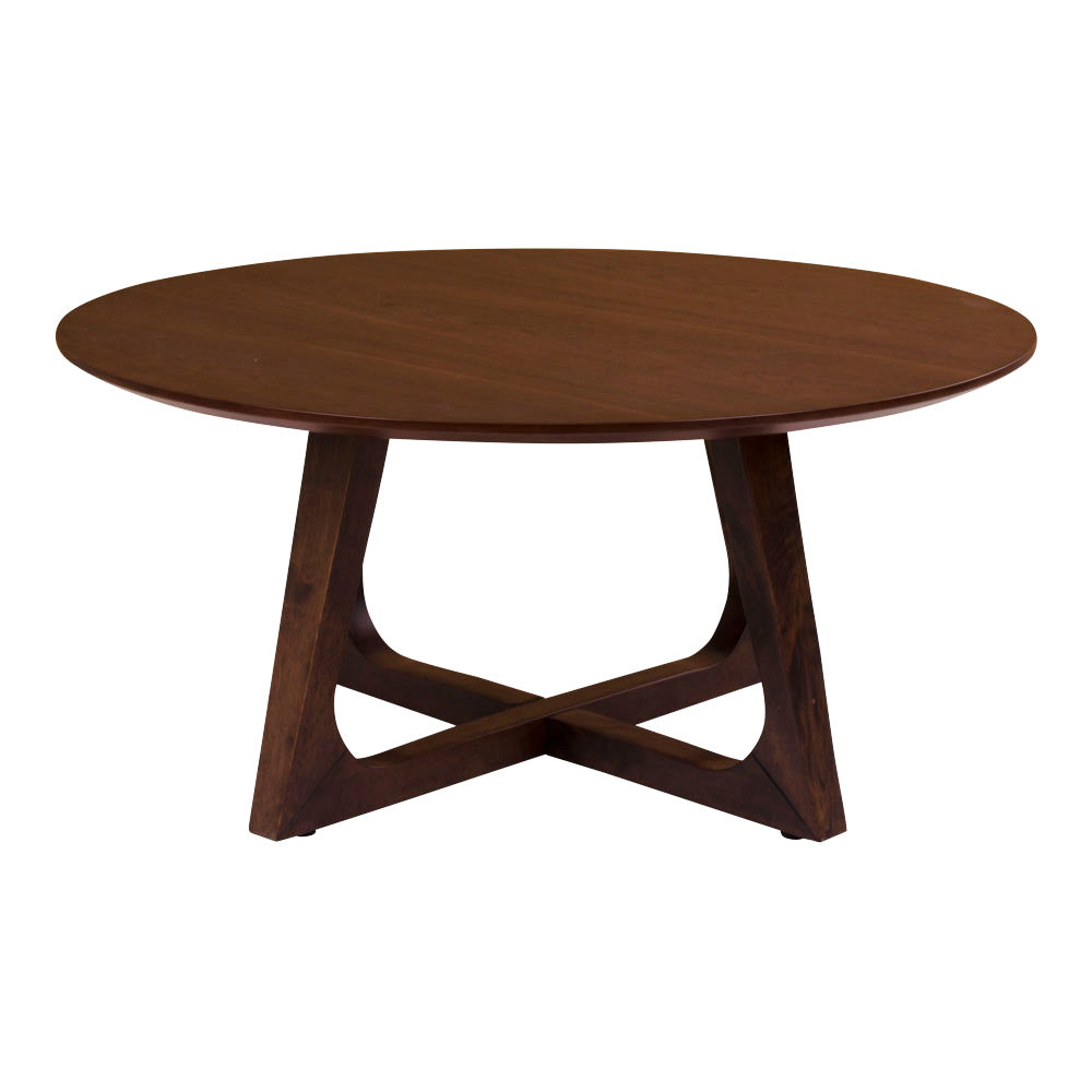 Design Couchtisch PURE in Walnuss Furnier Ø 75 cm